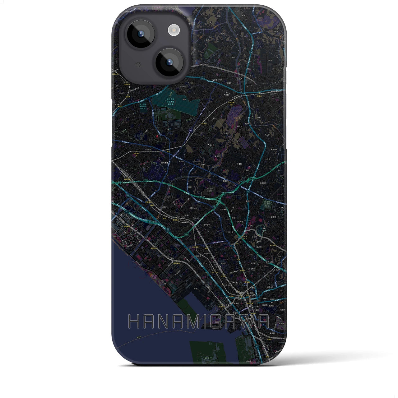 【花見川(千葉県)】地図柄iPhoneケース(バックカバータイプ)