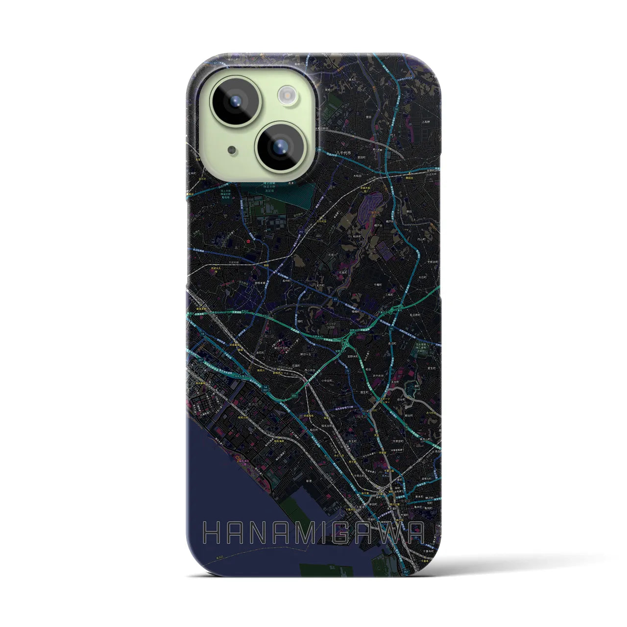 【花見川(千葉県)】地図柄iPhoneケース(バックカバータイプ)