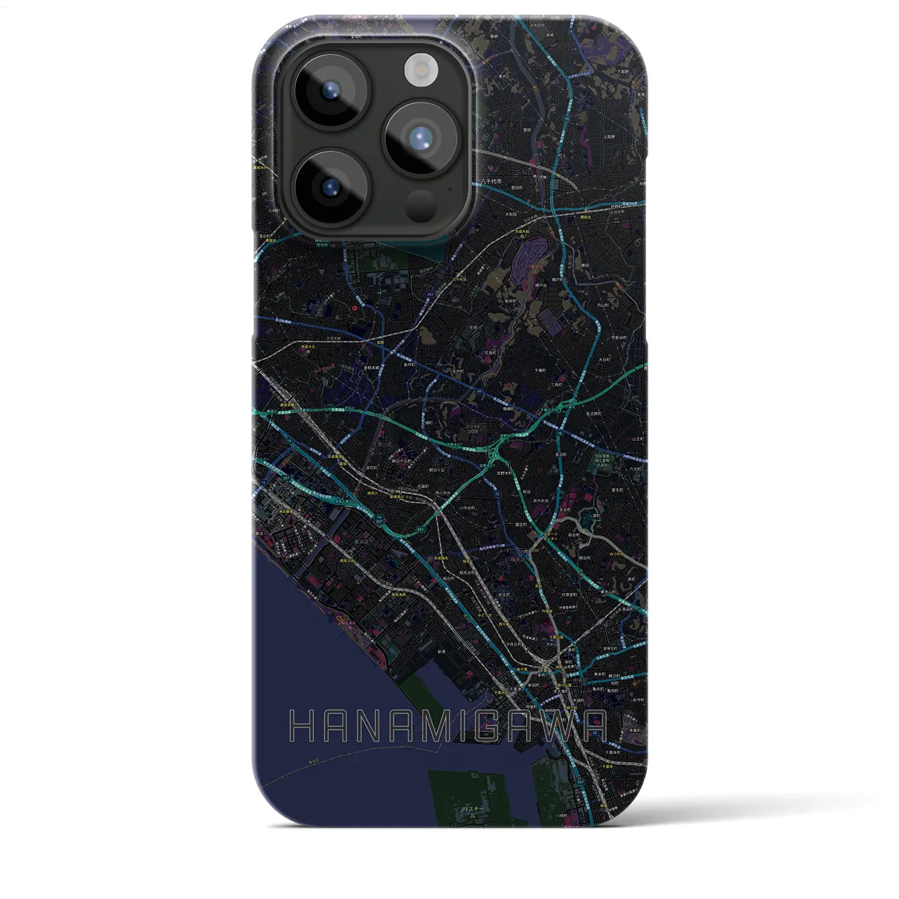 【花見川(千葉県)】地図柄iPhoneケース(バックカバータイプ)