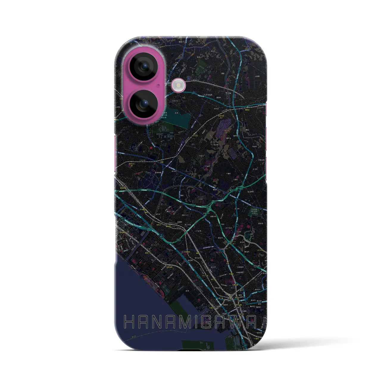 【花見川(千葉県)】地図柄iPhoneケース(バックカバータイプ)