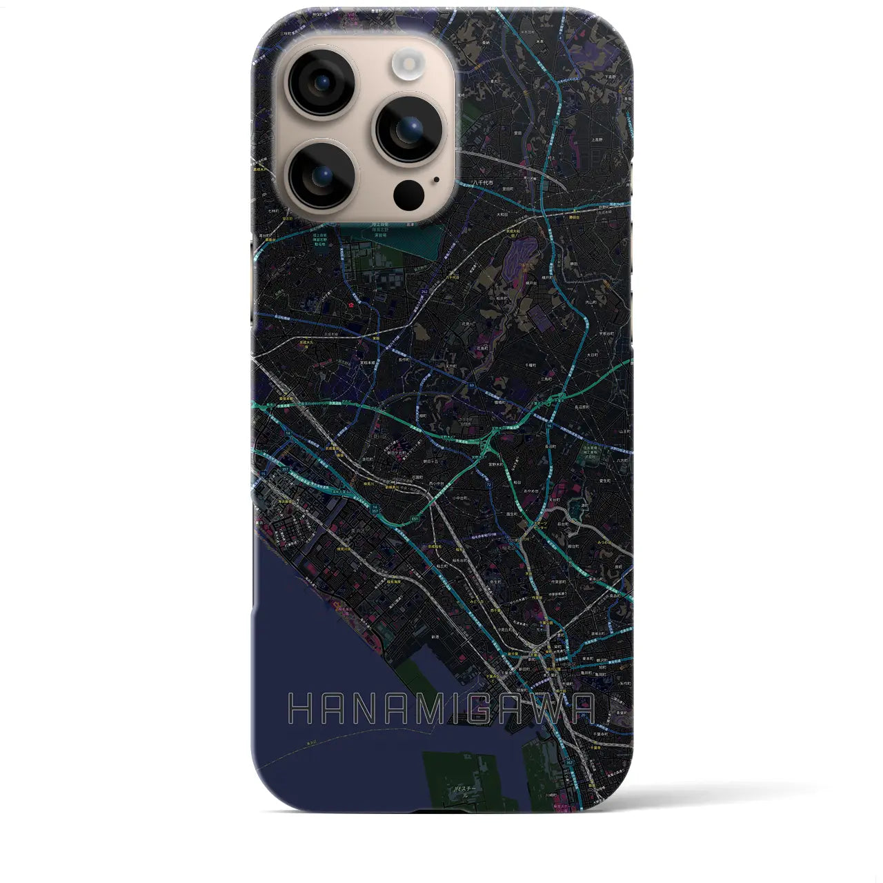 【花見川(千葉県)】地図柄iPhoneケース(バックカバータイプ)