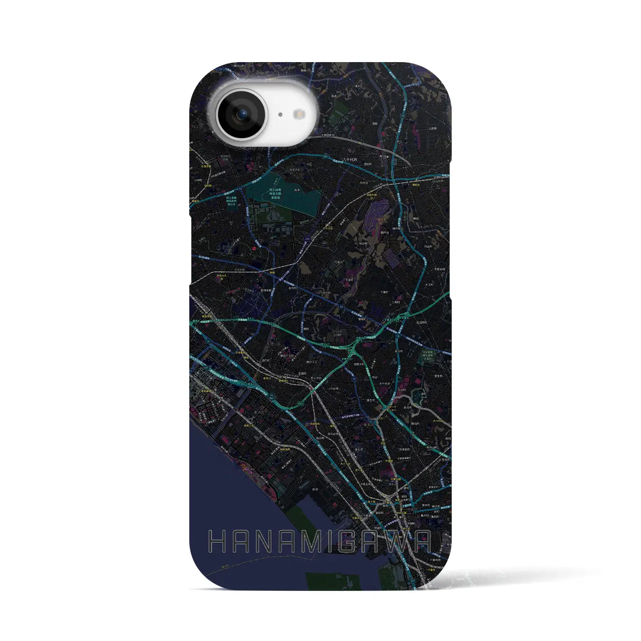 【花見川(千葉県)】地図柄iPhoneケース(バックカバータイプ)