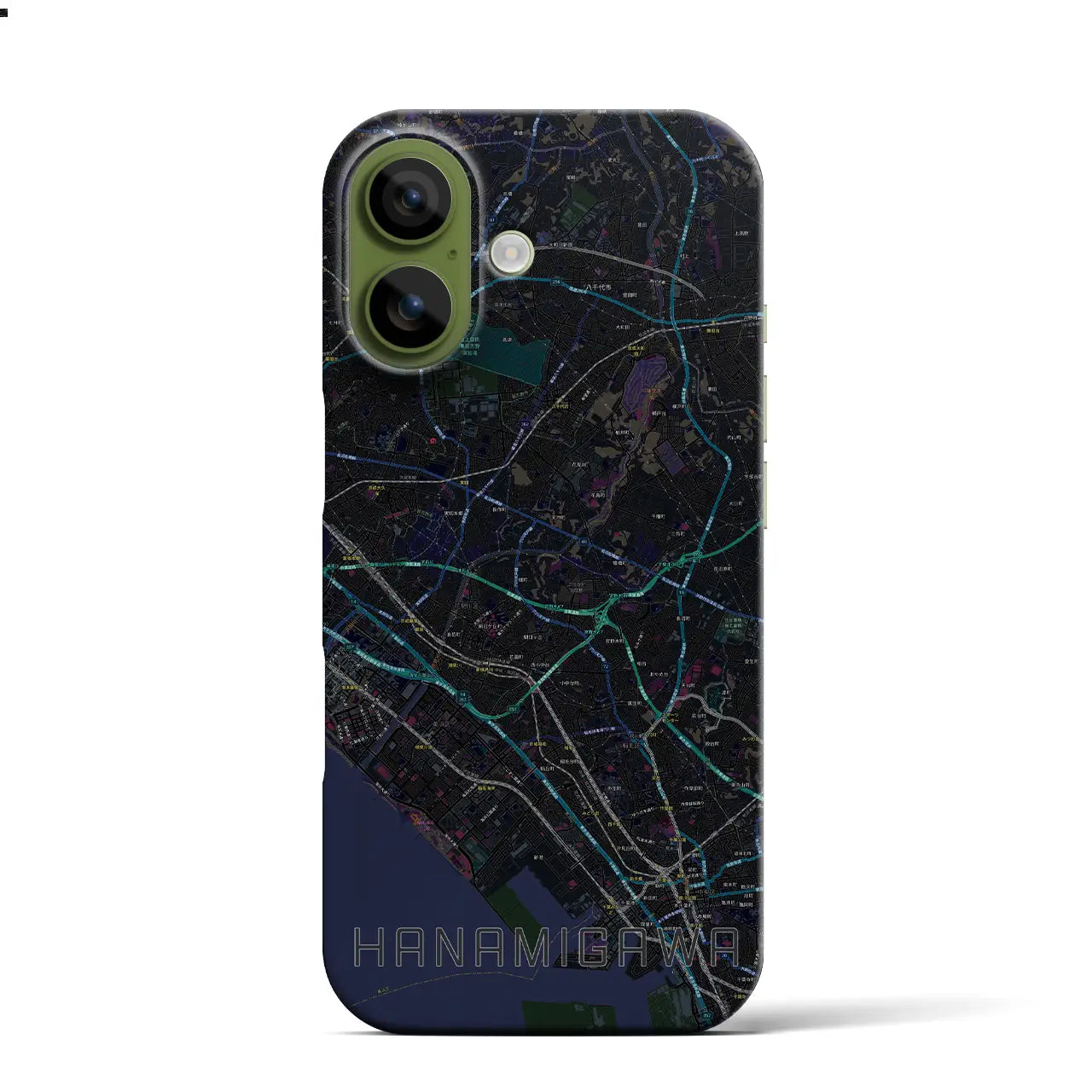 【花見川(千葉県)】地図柄iPhoneケース(バックカバータイプ)