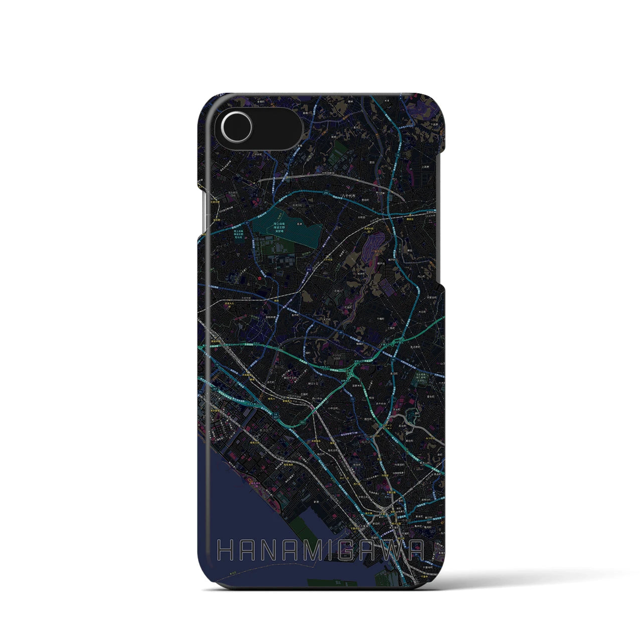 【花見川(千葉県)】地図柄iPhoneケース(バックカバータイプ)