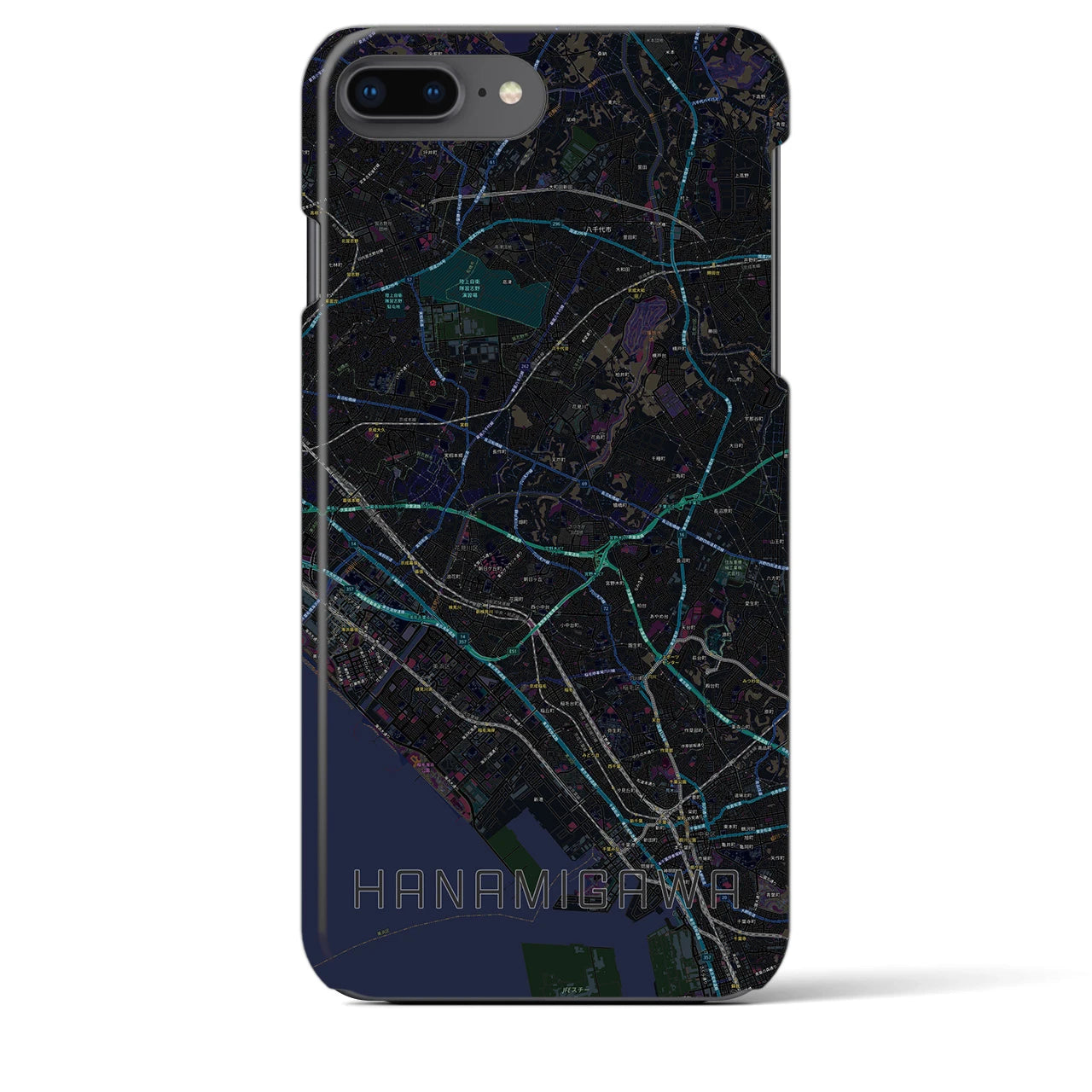 【花見川(千葉県)】地図柄iPhoneケース(バックカバータイプ)