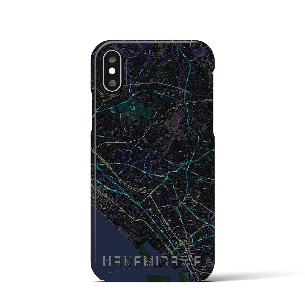 【花見川(千葉県)】地図柄iPhoneケース(バックカバータイプ)