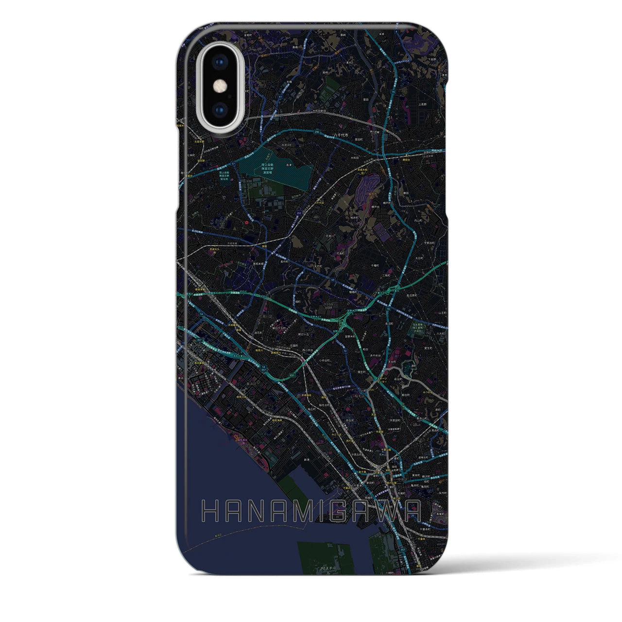 【花見川(千葉県)】地図柄iPhoneケース(バックカバータイプ)