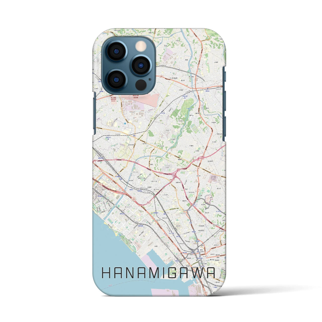【花見川(千葉県)】地図柄iPhoneケース(バックカバータイプ)