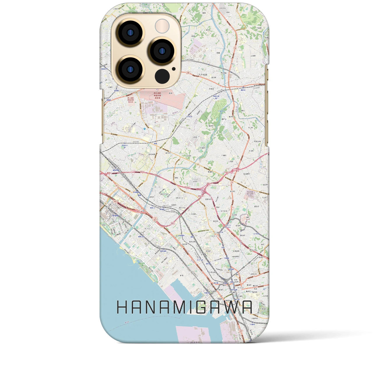 【花見川(千葉県)】地図柄iPhoneケース(バックカバータイプ)