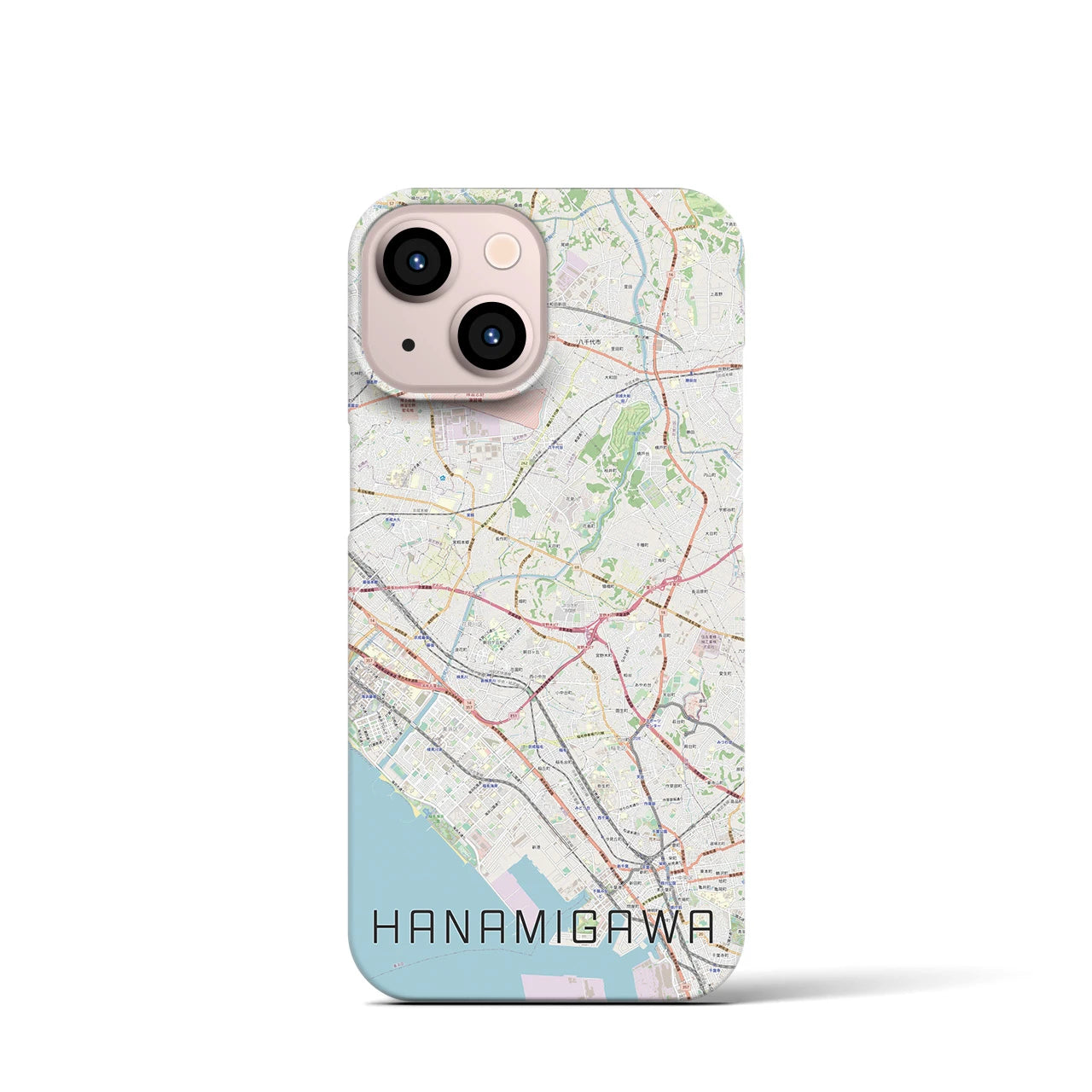 【花見川(千葉県)】地図柄iPhoneケース(バックカバータイプ)