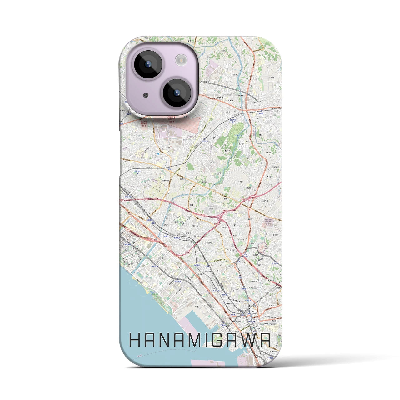 【花見川(千葉県)】地図柄iPhoneケース(バックカバータイプ)