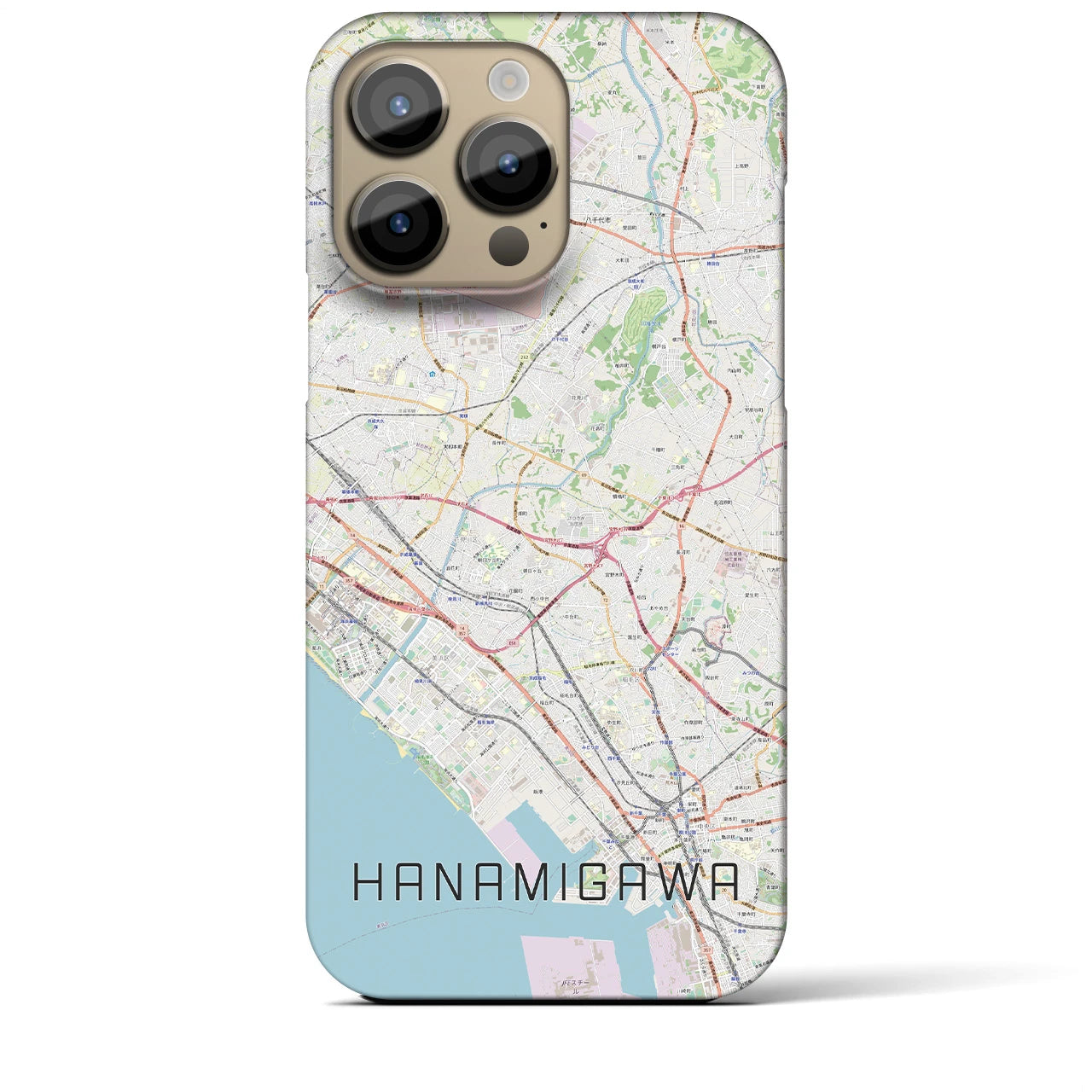 【花見川(千葉県)】地図柄iPhoneケース(バックカバータイプ)