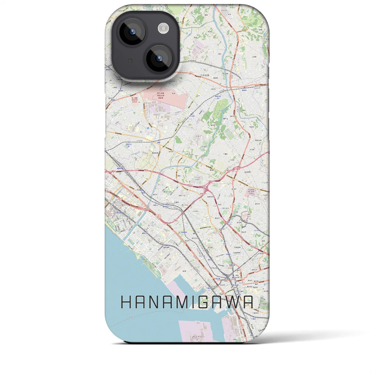 【花見川(千葉県)】地図柄iPhoneケース(バックカバータイプ)