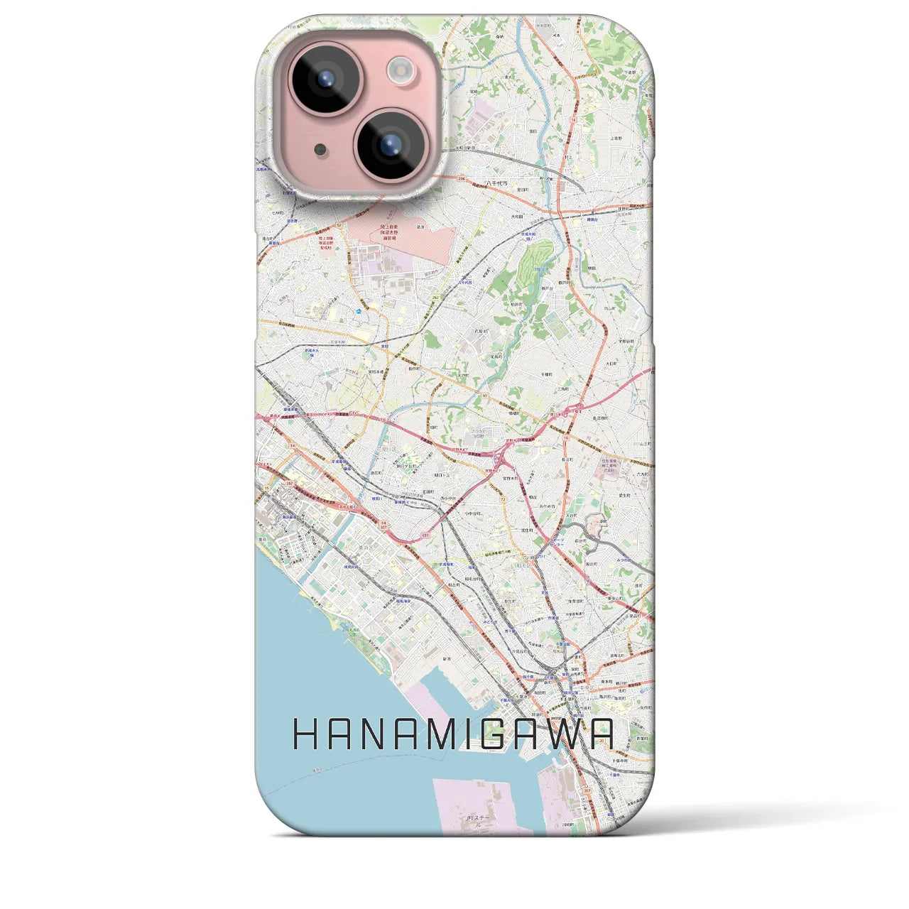 【花見川(千葉県)】地図柄iPhoneケース(バックカバータイプ)
