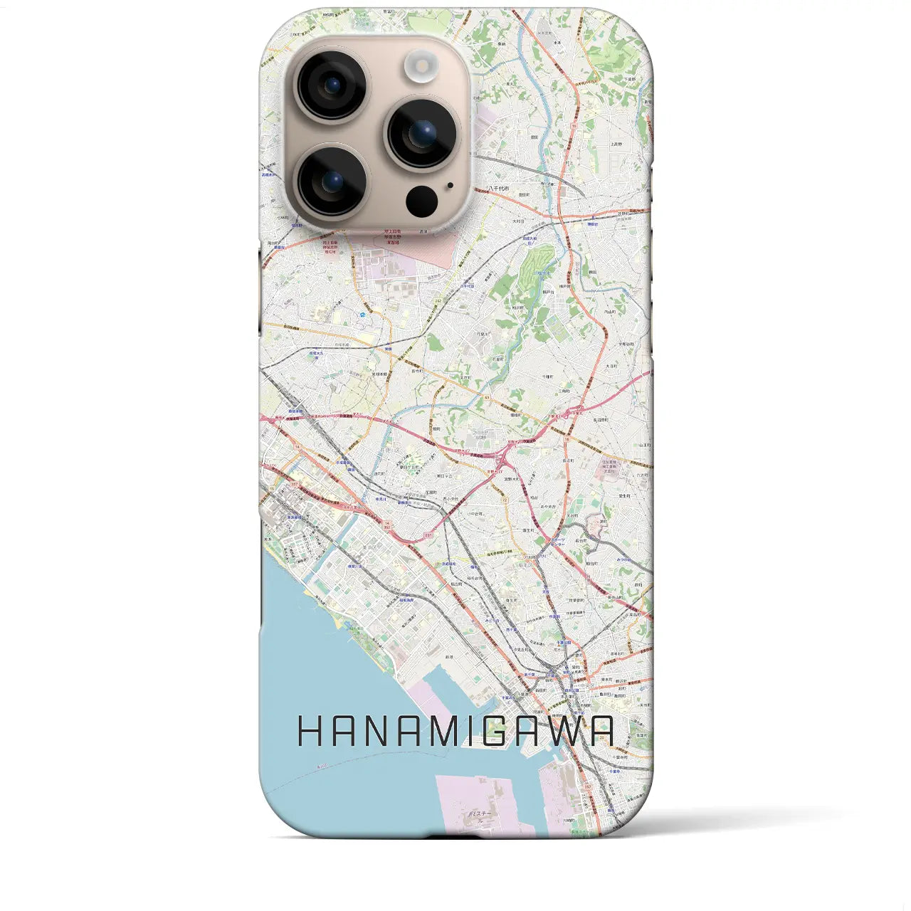 【花見川(千葉県)】地図柄iPhoneケース(バックカバータイプ)
