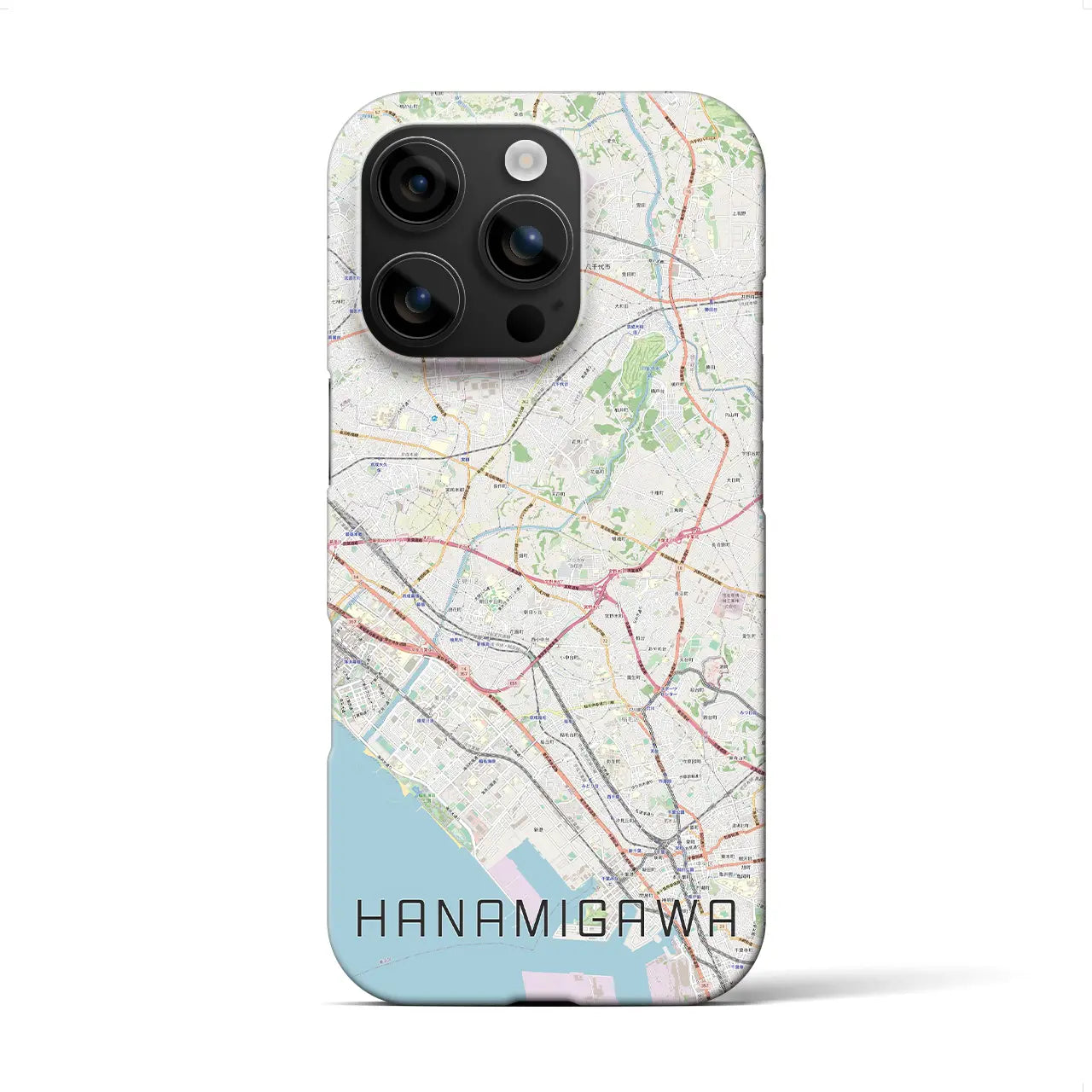 【花見川(千葉県)】地図柄iPhoneケース(バックカバータイプ)