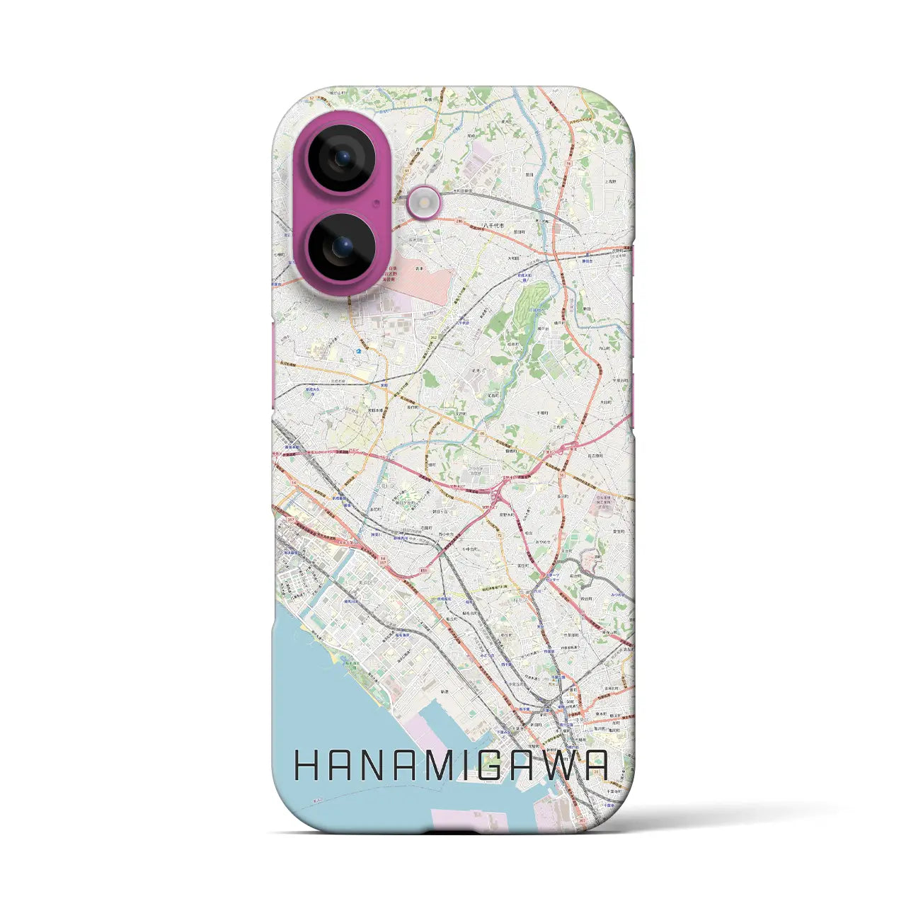 【花見川(千葉県)】地図柄iPhoneケース(バックカバータイプ)