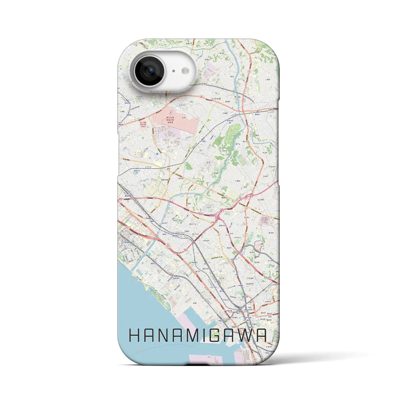 【花見川(千葉県)】地図柄iPhoneケース(バックカバータイプ)