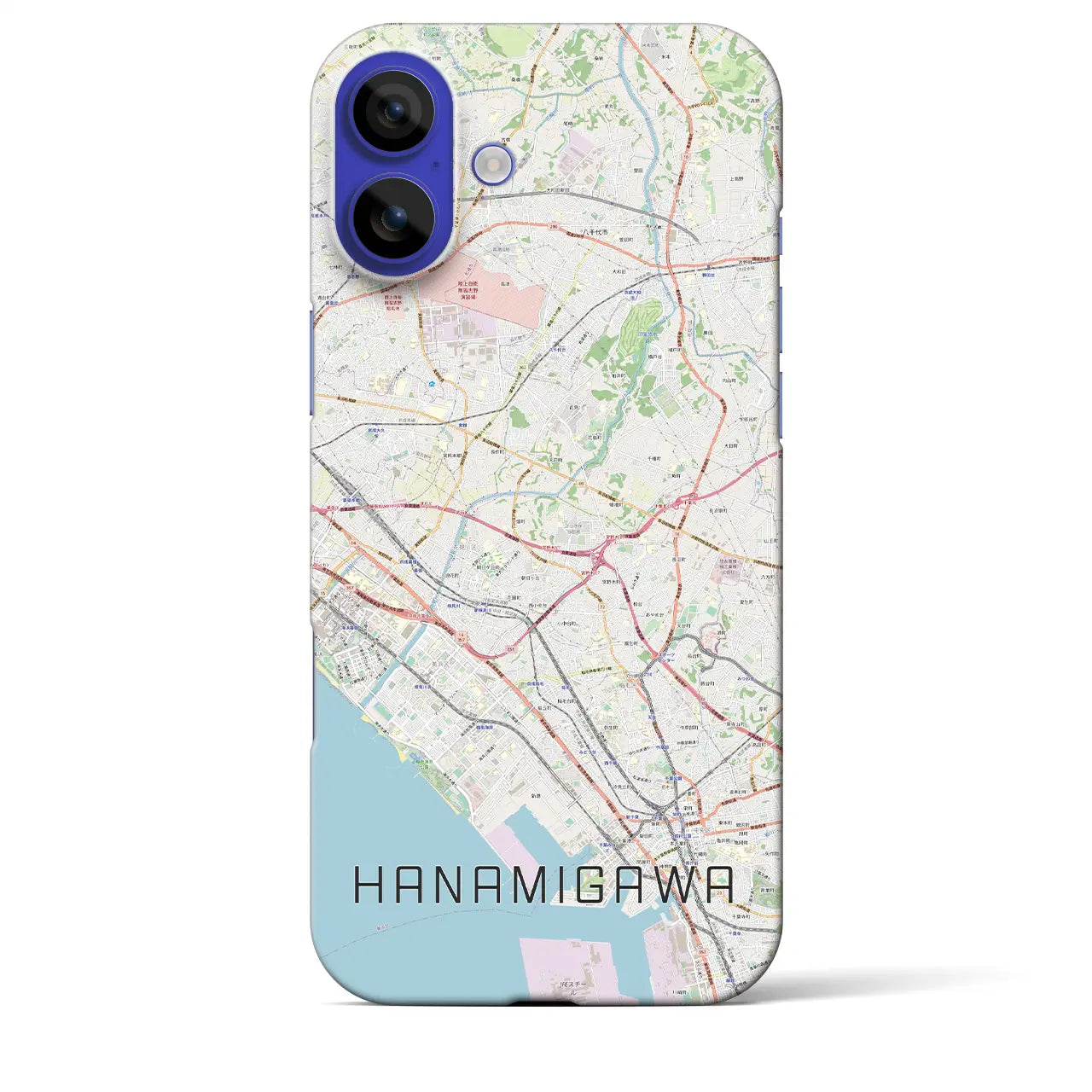 【花見川(千葉県)】地図柄iPhoneケース(バックカバータイプ)