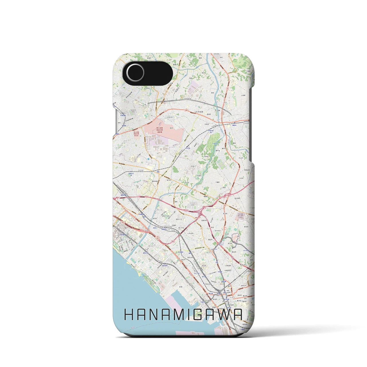 【花見川(千葉県)】地図柄iPhoneケース(バックカバータイプ)