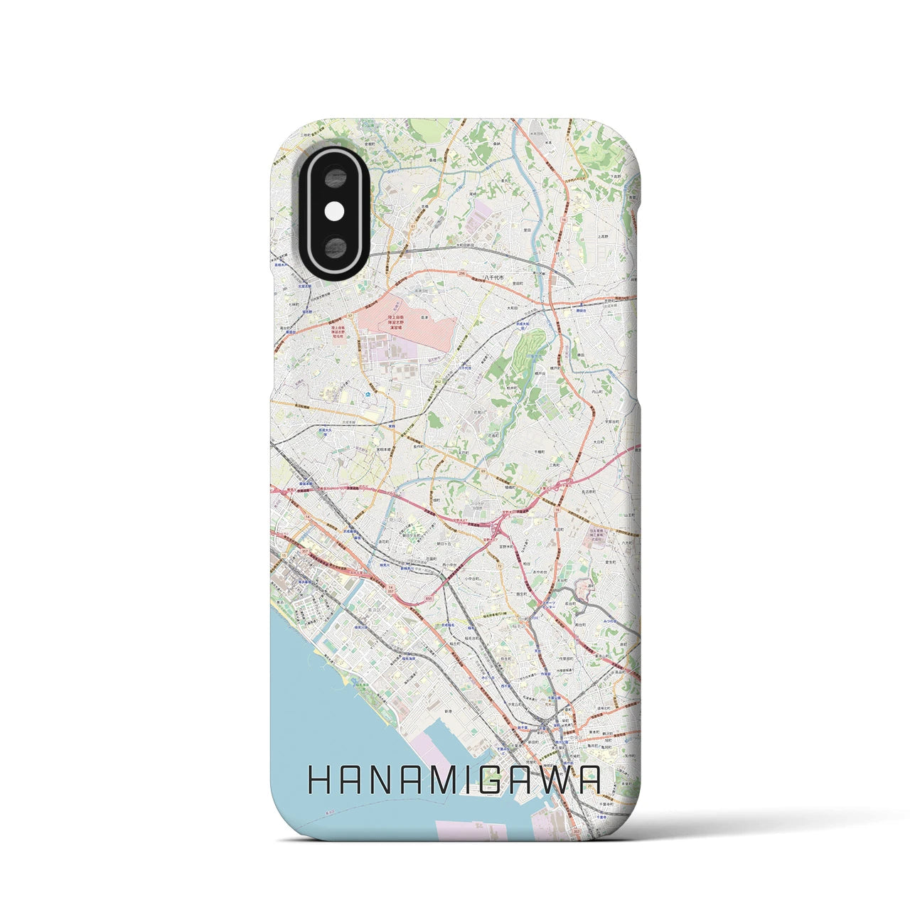 【花見川(千葉県)】地図柄iPhoneケース(バックカバータイプ)