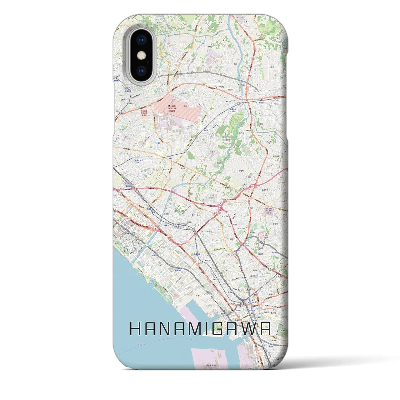 【花見川(千葉県)】地図柄iPhoneケース(バックカバータイプ)