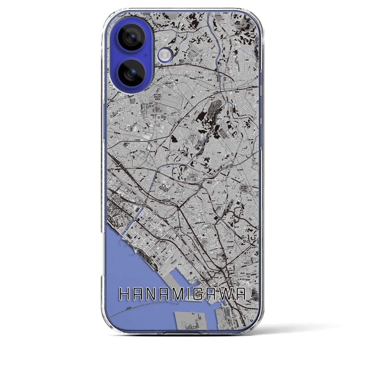 【花見川(千葉県)】地図柄iPhoneケース(クリアタイプ)