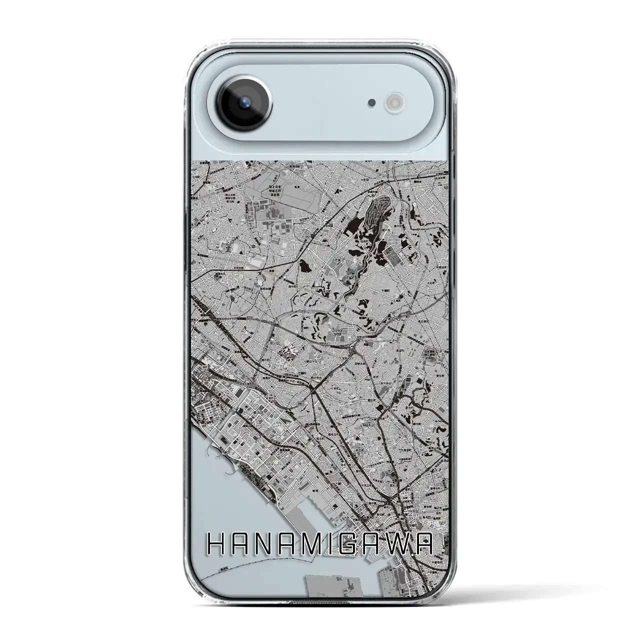 【花見川(千葉県)】地図柄iPhoneケース(クリアタイプ)モノトーン・iPhone 17 Pro Max 用