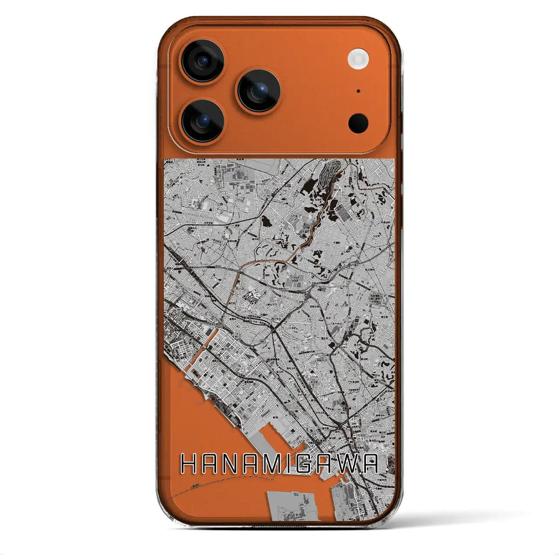 【花見川(千葉県)】地図柄iPhoneケース(クリアタイプ)