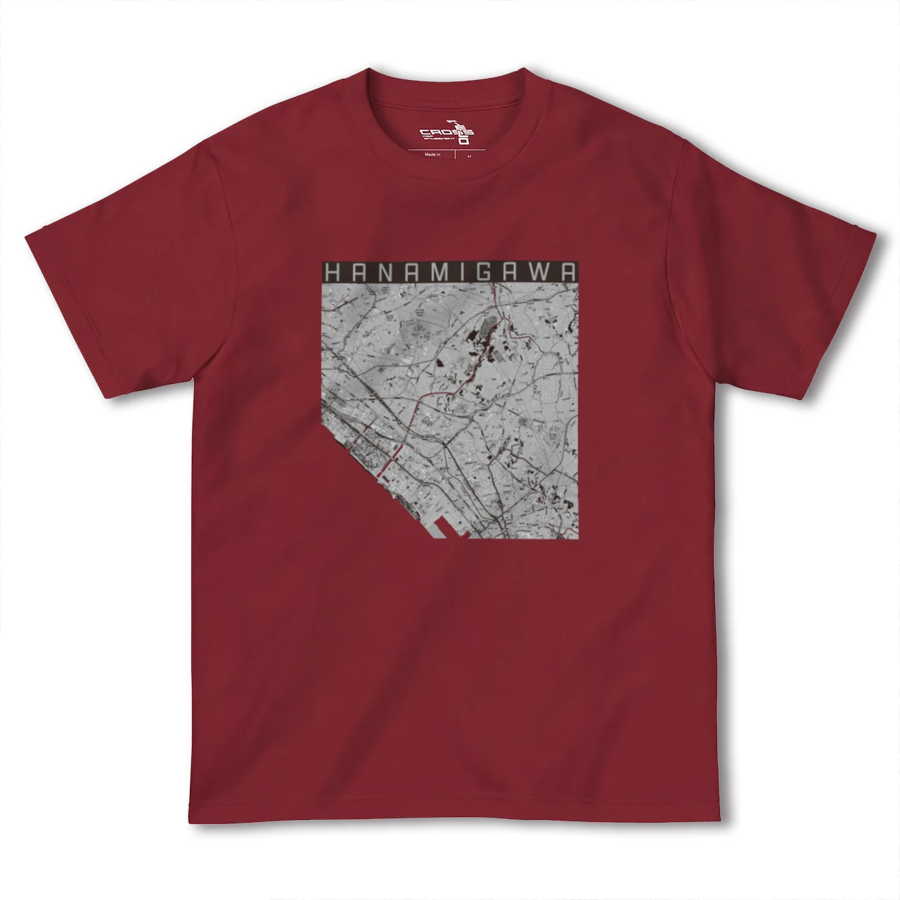 【花見川(千葉県)】地図柄ヘビーウェイトTシャツ