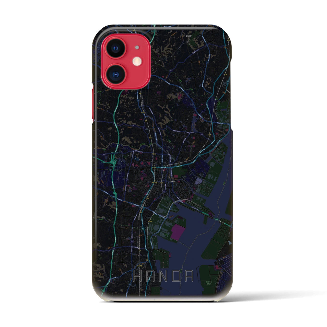 【半田(愛知県)】地図柄iPhoneケース(バックカバータイプ)