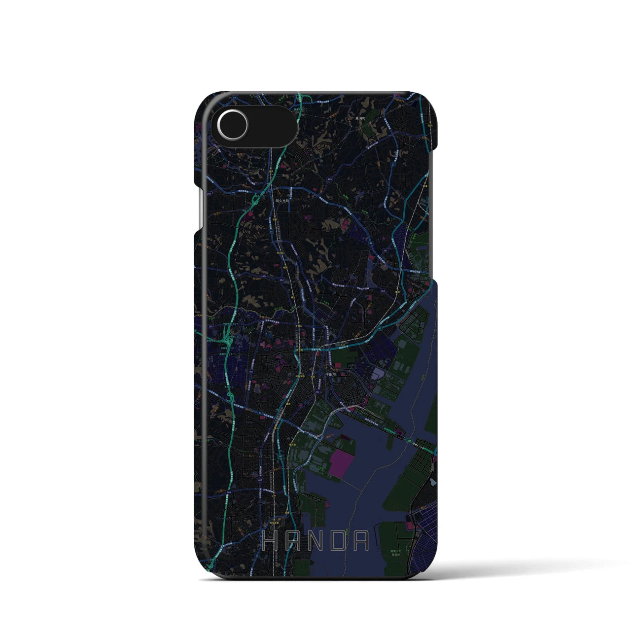 【半田(愛知県)】地図柄iPhoneケース(バックカバータイプ)