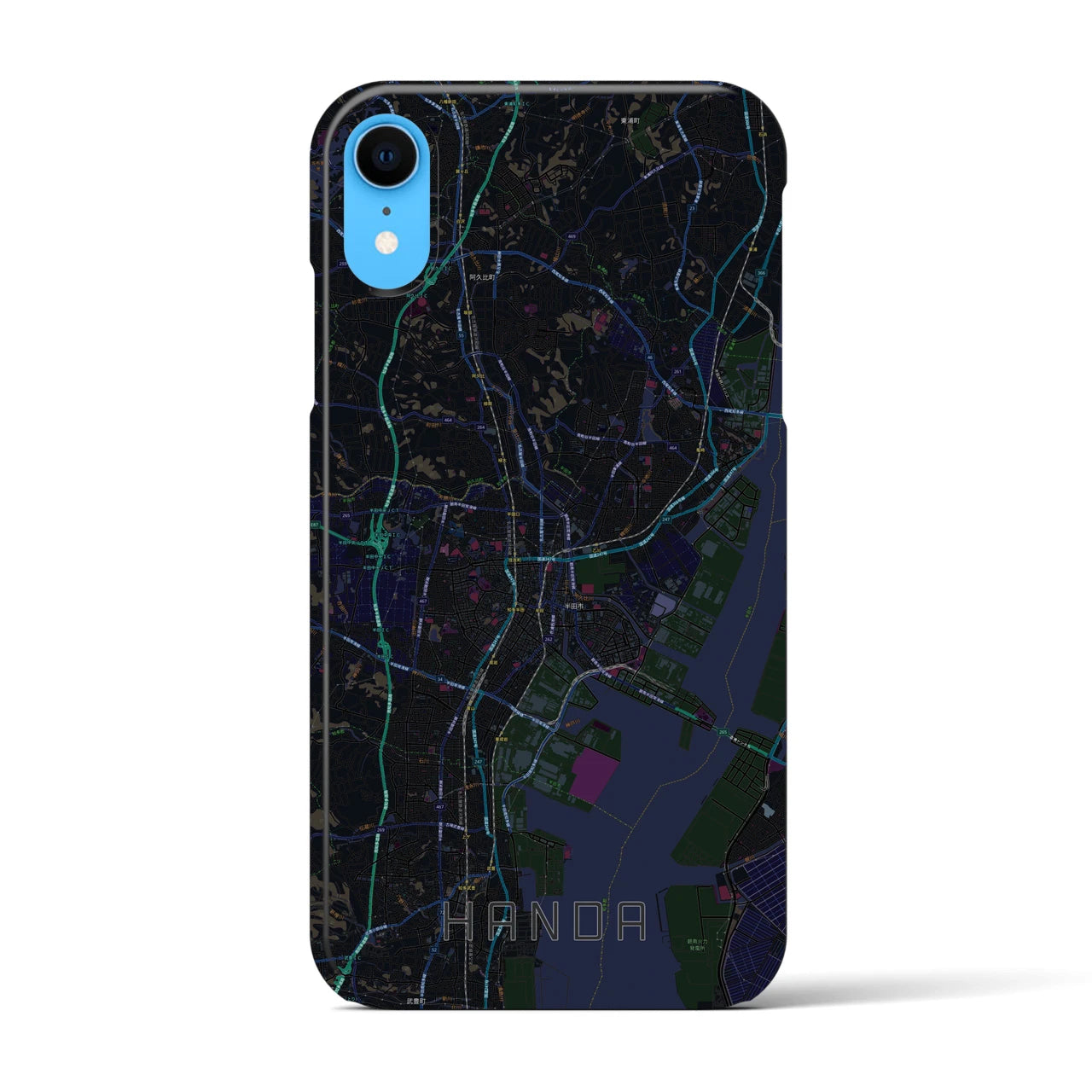 【半田(愛知県)】地図柄iPhoneケース(バックカバータイプ)