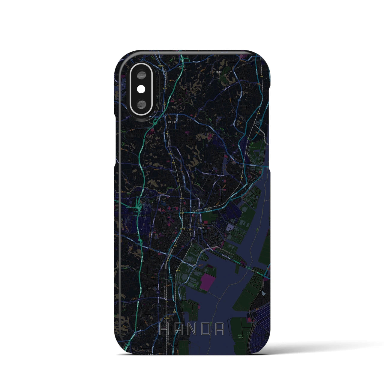 【半田(愛知県)】地図柄iPhoneケース(バックカバータイプ)