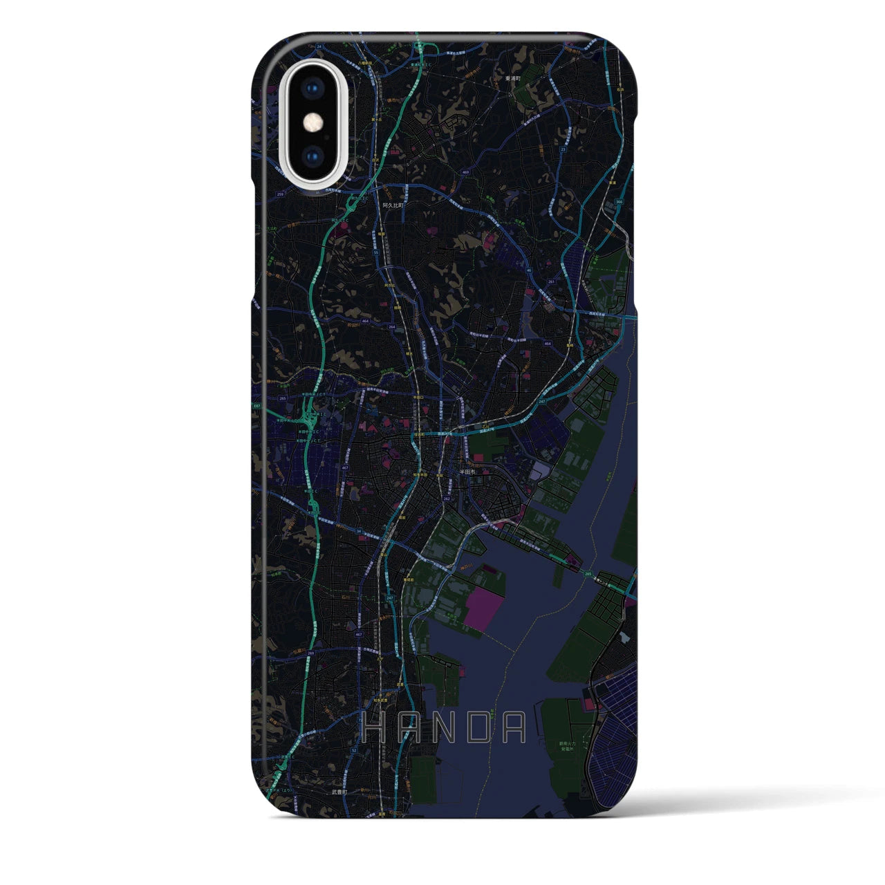 【半田(愛知県)】地図柄iPhoneケース(バックカバータイプ)