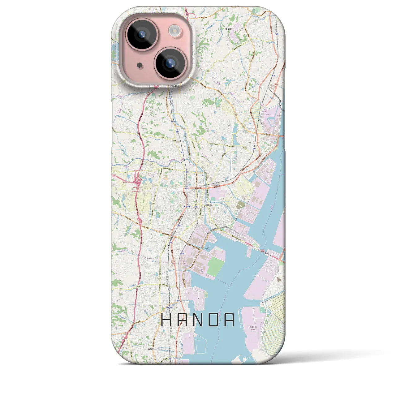 【半田(愛知県)】地図柄iPhoneケース(バックカバータイプ)