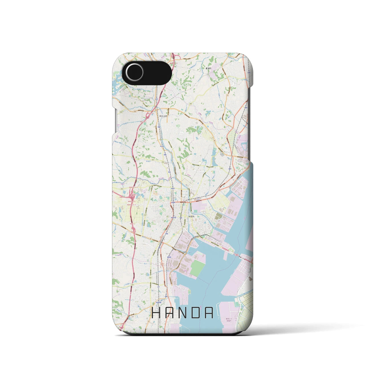 【半田(愛知県)】地図柄iPhoneケース(バックカバータイプ)