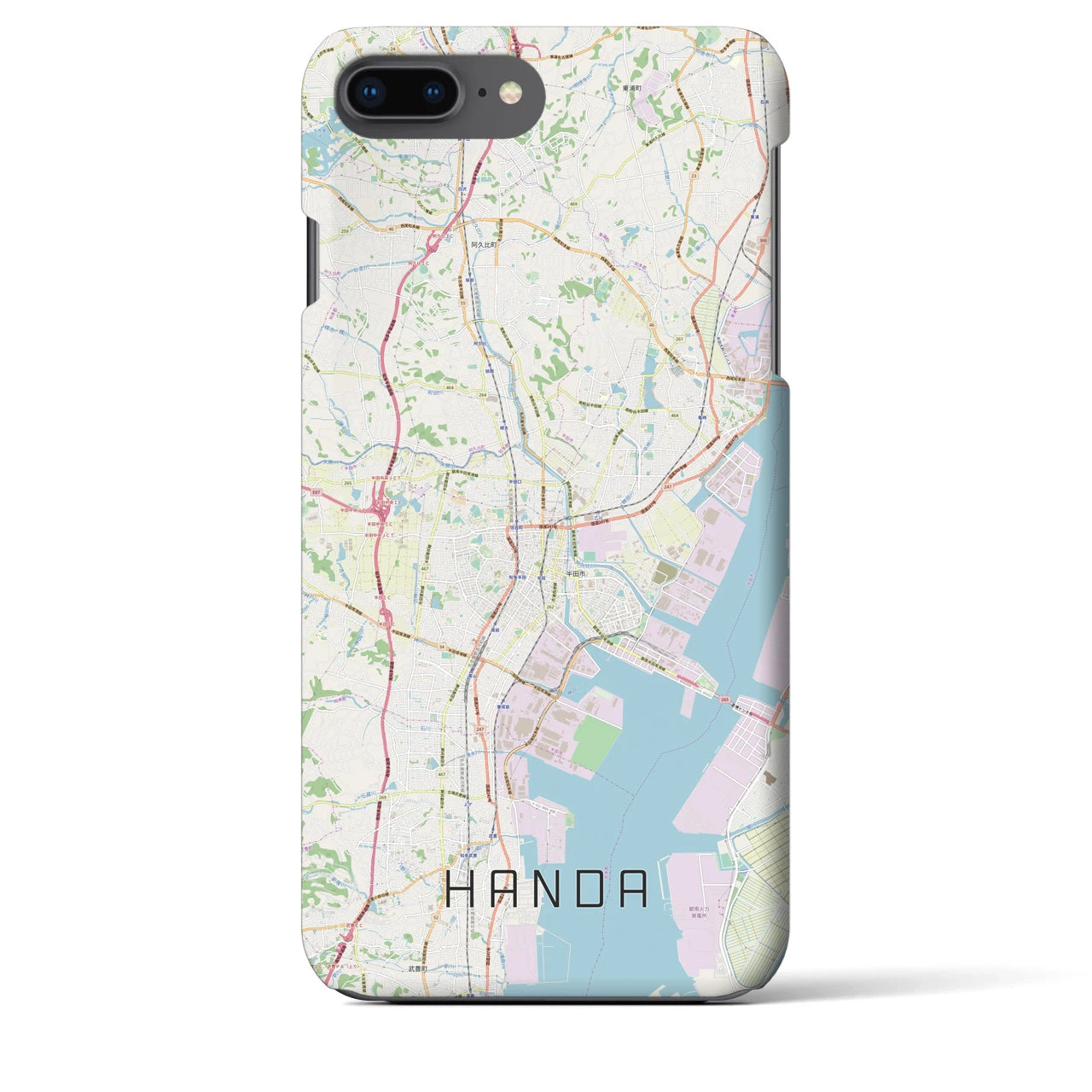 【半田(愛知県)】地図柄iPhoneケース(バックカバータイプ)