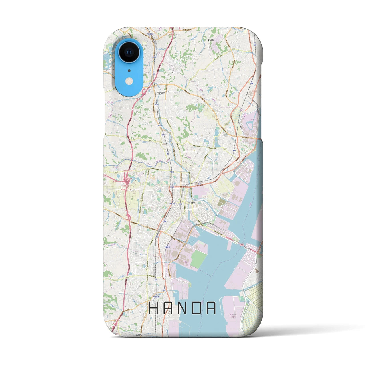 【半田(愛知県)】地図柄iPhoneケース(バックカバータイプ)