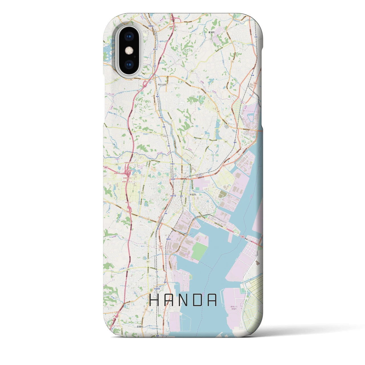 【半田(愛知県)】地図柄iPhoneケース(バックカバータイプ)