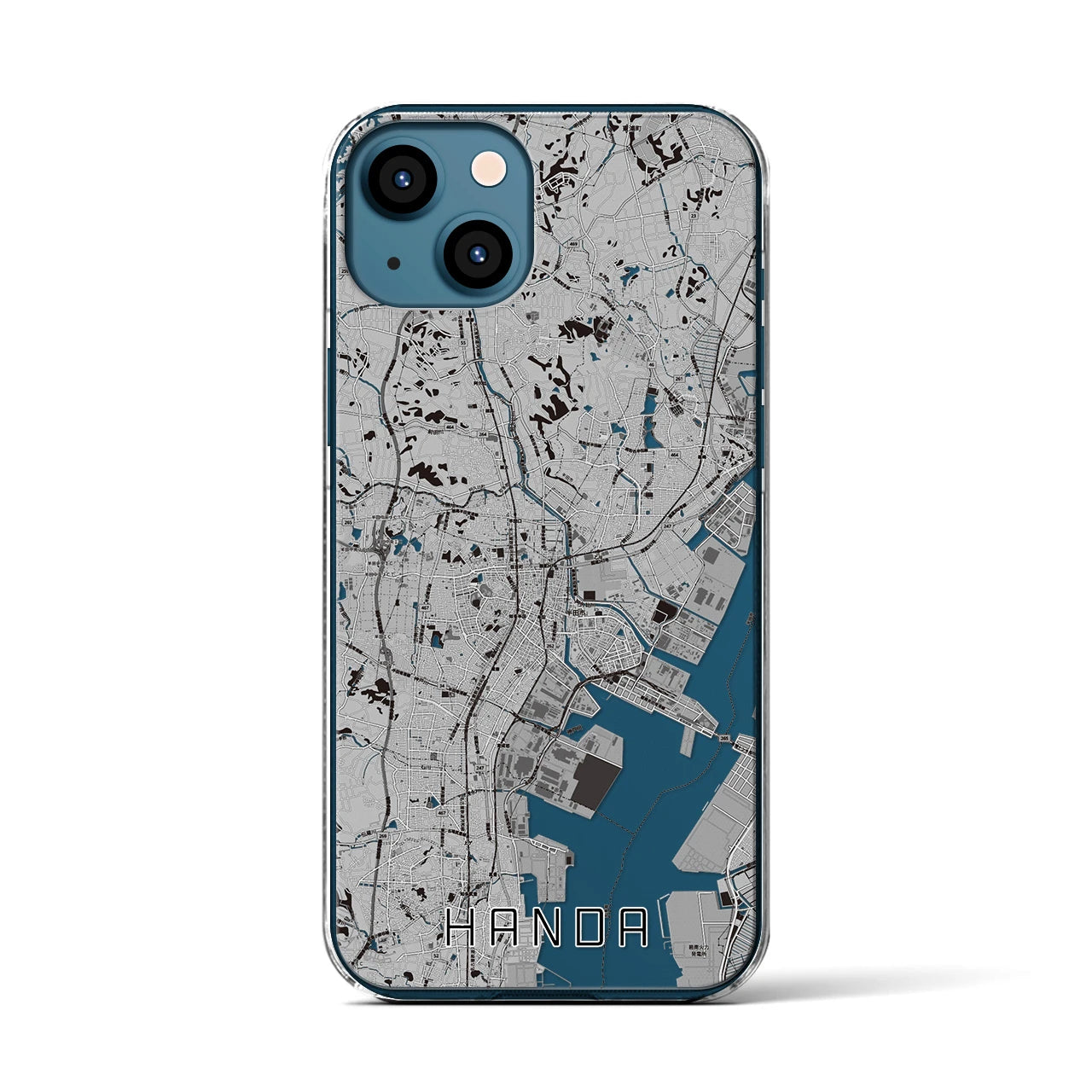 【半田(愛知県)】地図柄iPhoneケース(クリアタイプ)