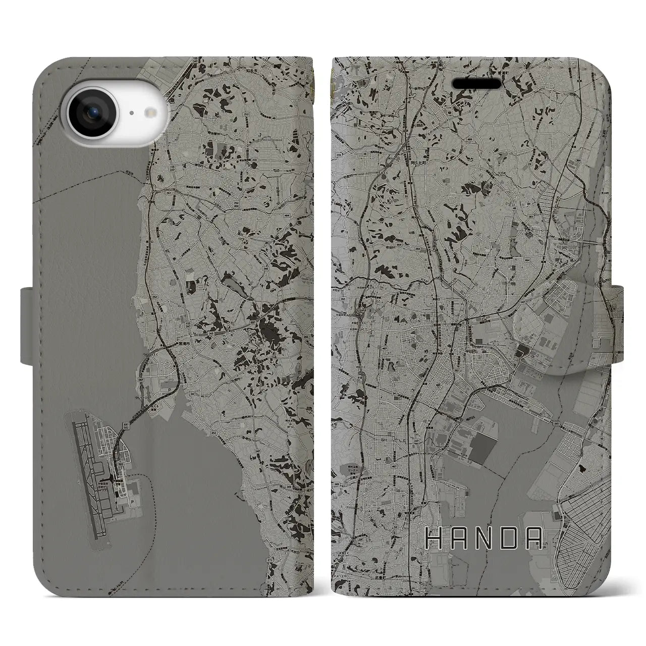 【半田(愛知県)】地図柄iPhoneケース(手帳タイプ)