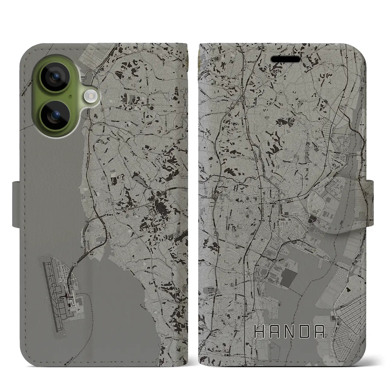 【半田(愛知県)】地図柄iPhoneケース(手帳タイプ)