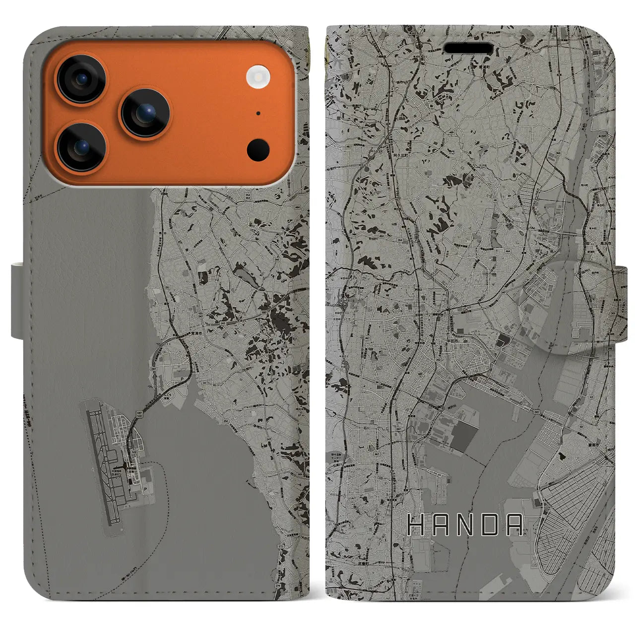 【半田(愛知県)】地図柄iPhoneケース(手帳タイプ)