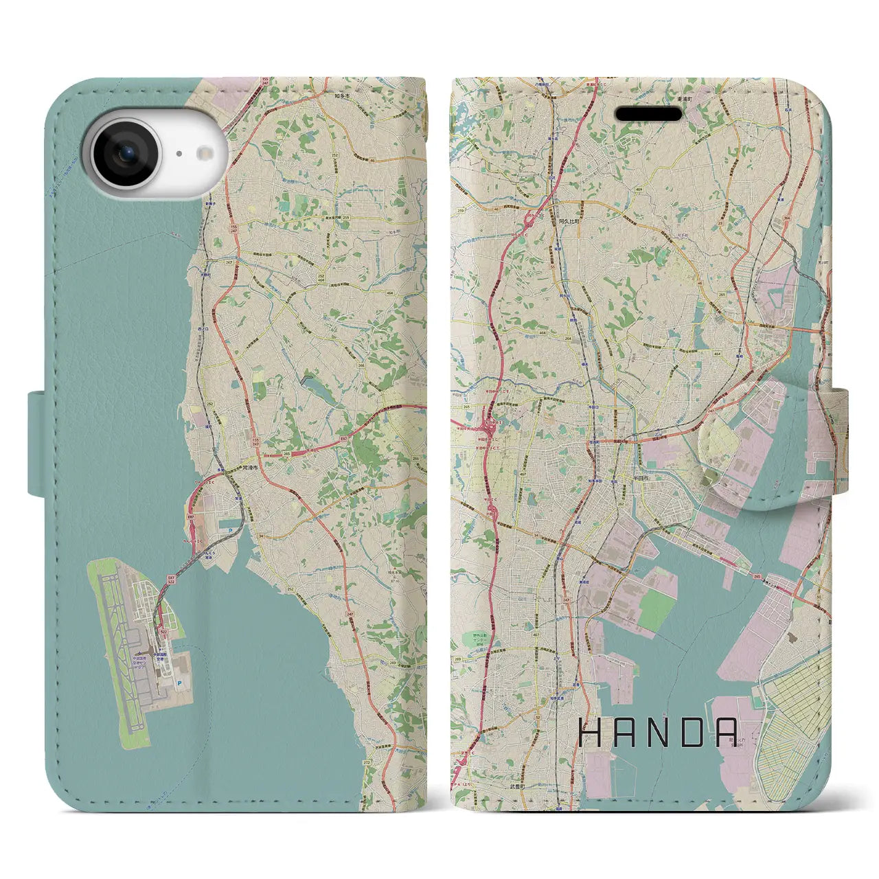 【半田(愛知県)】地図柄iPhoneケース(手帳タイプ)