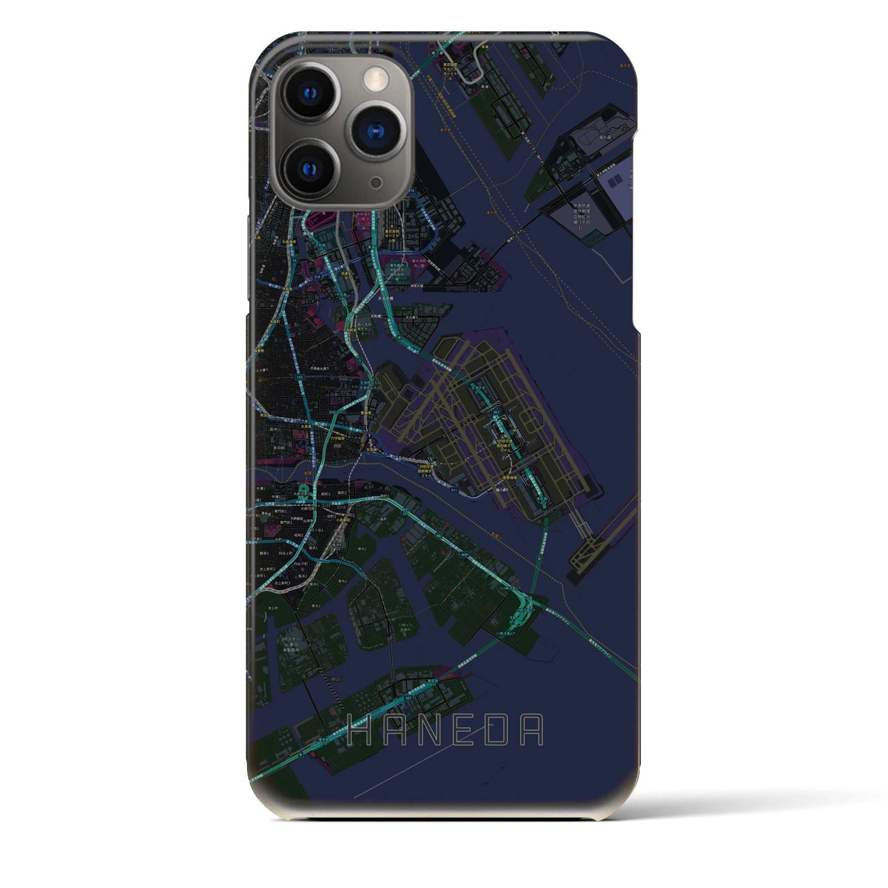 【羽田(東京都)】地図柄iPhoneケース(バックカバータイプ)