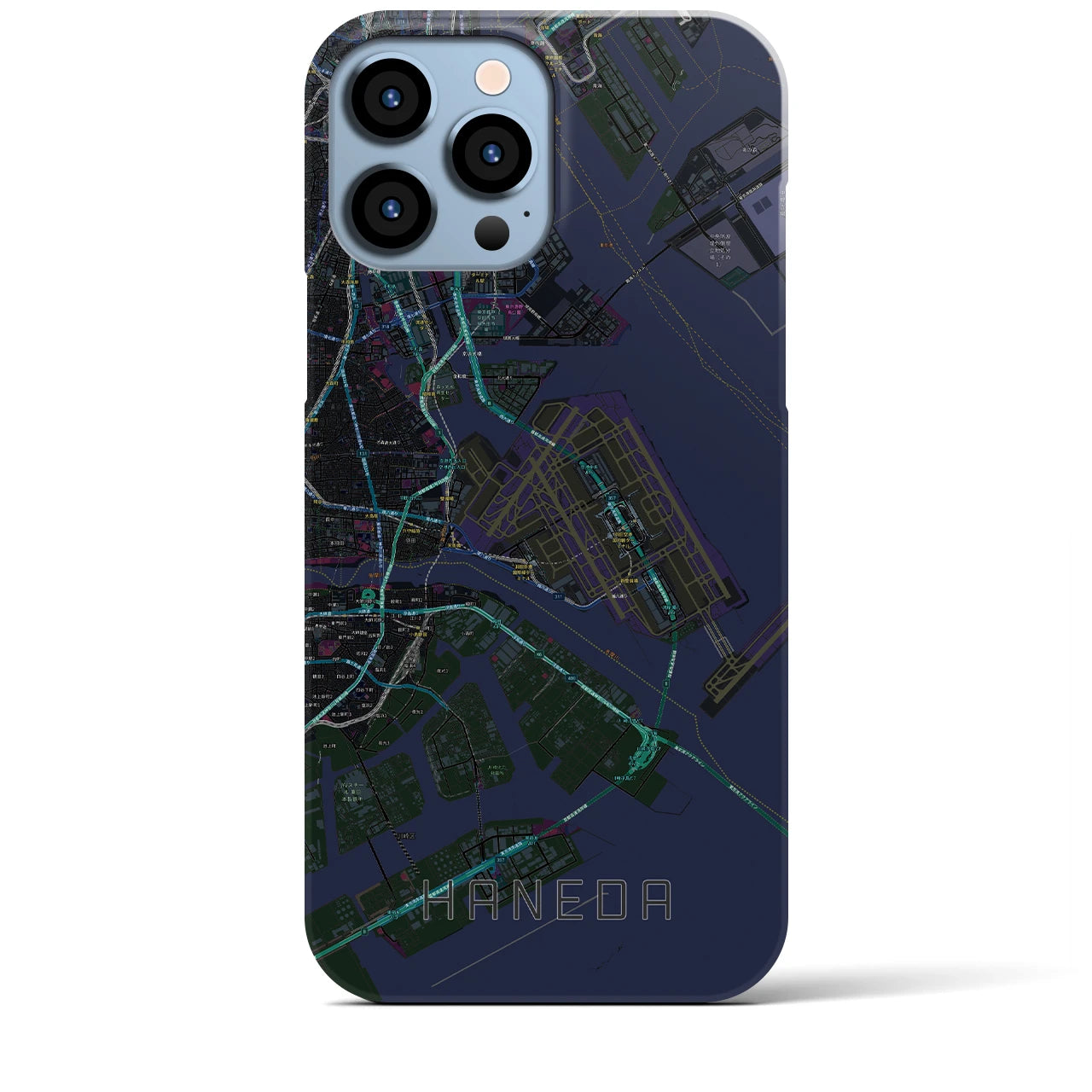 【羽田(東京都)】地図柄iPhoneケース(バックカバータイプ)