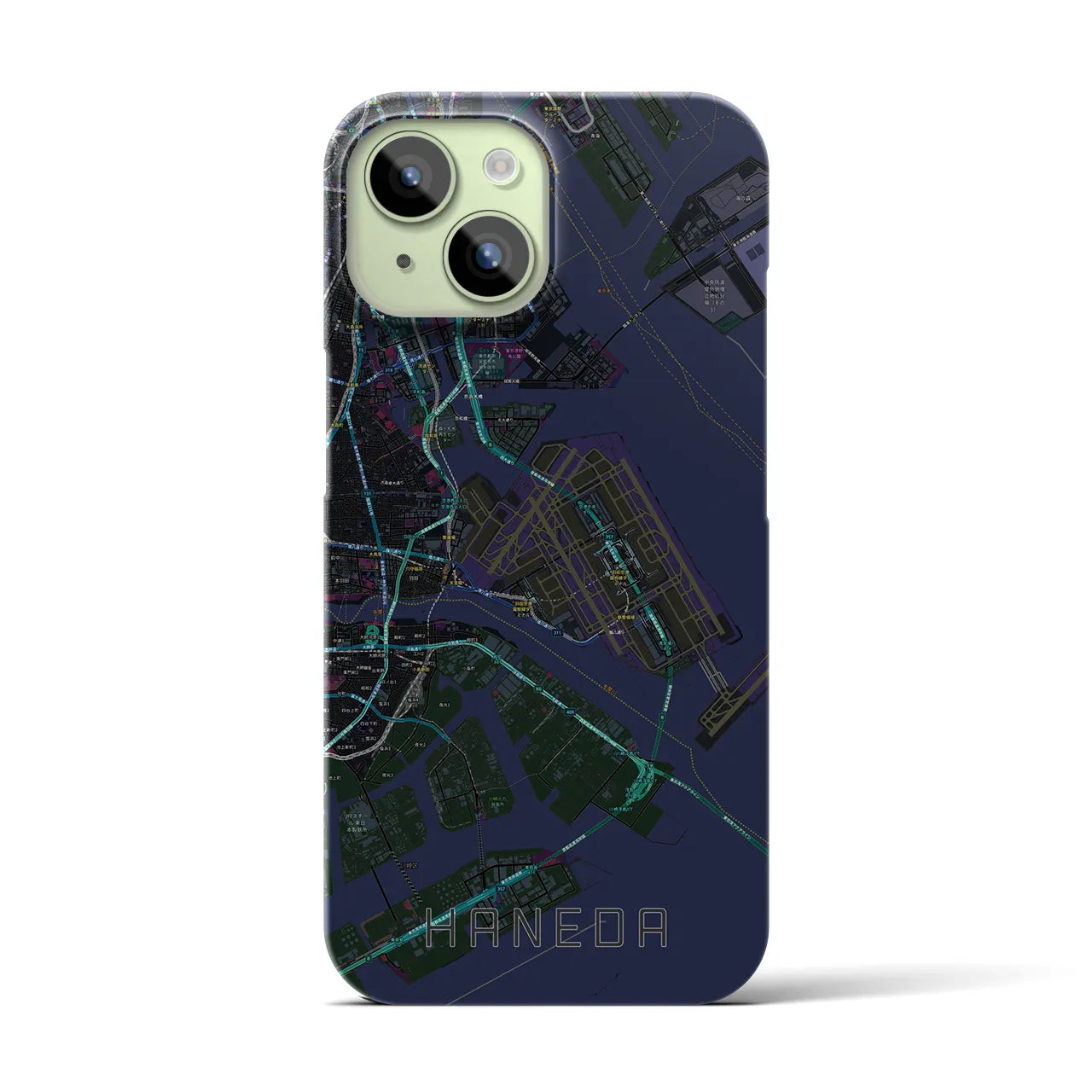 【羽田(東京都)】地図柄iPhoneケース(バックカバータイプ)