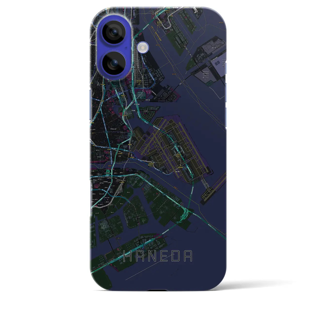 【羽田(東京都)】地図柄iPhoneケース(バックカバータイプ)