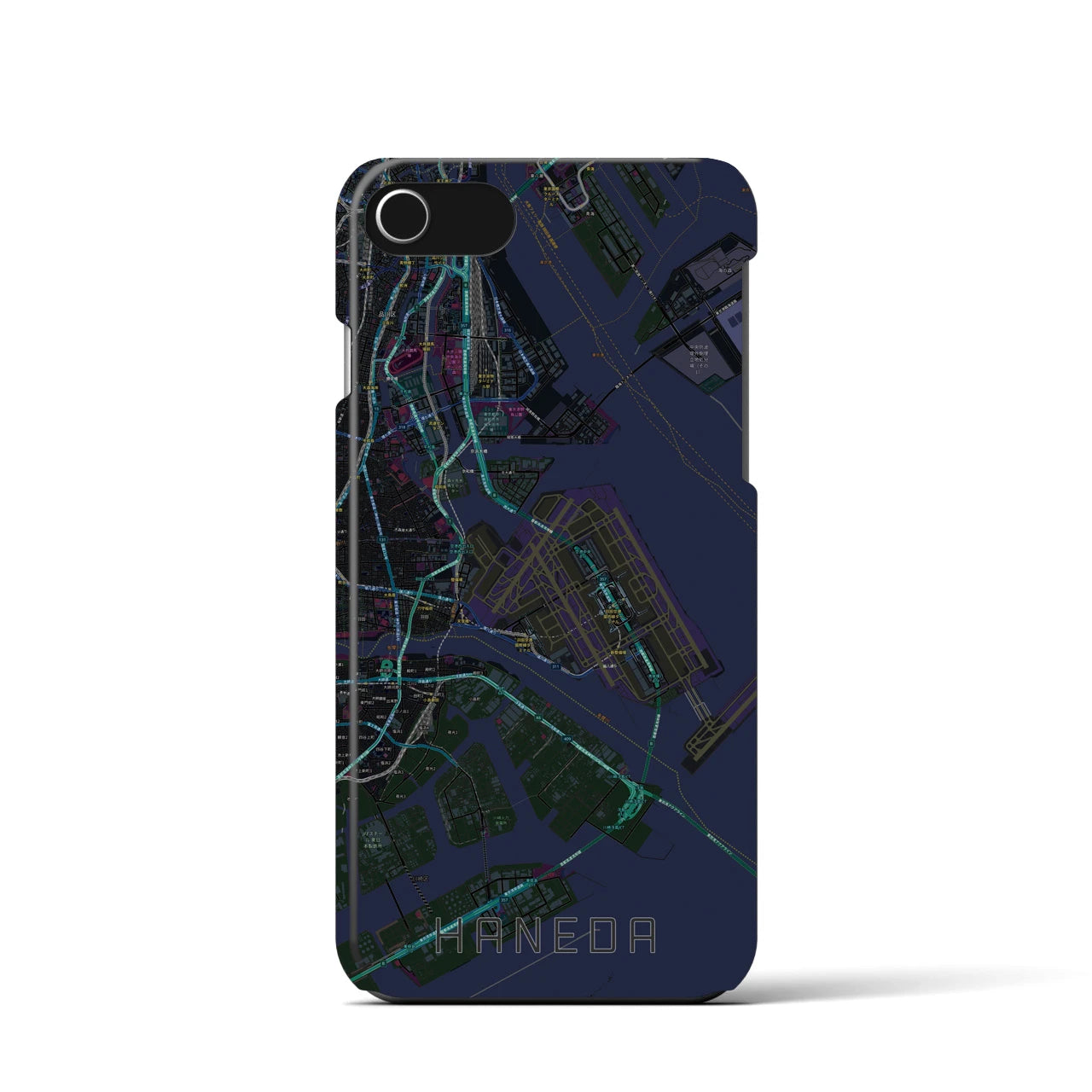 【羽田(東京都)】地図柄iPhoneケース(バックカバータイプ)